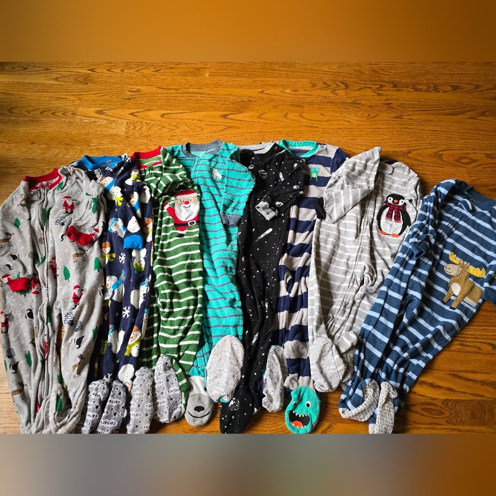 Colorful Kids Footie Pajamas Set